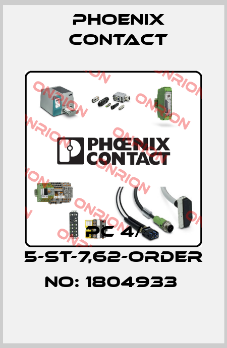 PC 4/ 5-ST-7,62-ORDER NO: 1804933  Phoenix Contact