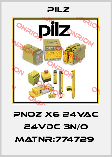 PNOZ X6 24VAC 24VDC 3n/o MatNr:774729  Pilz