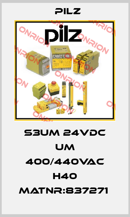 S3UM 24VDC UM 400/440VAC H40 MatNr:837271  Pilz