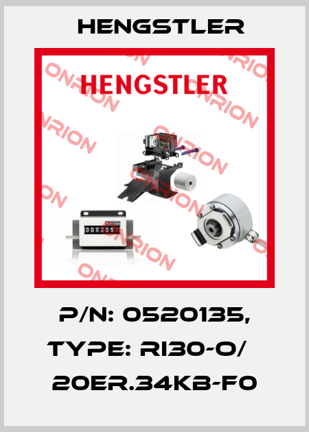 p/n: 0520135, Type: RI30-O/   20ER.34KB-F0 Hengstler