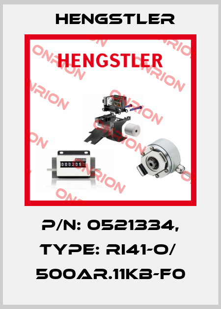p/n: 0521334, Type: RI41-O/  500AR.11KB-F0 Hengstler