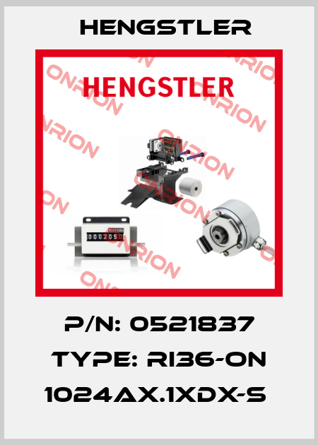 P/N: 0521837 Type: RI36-ON 1024AX.1XDX-S  Hengstler