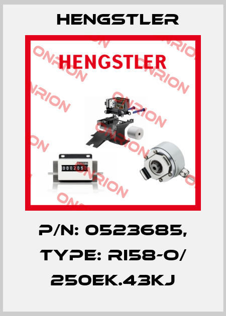 p/n: 0523685, Type: RI58-O/ 250EK.43KJ Hengstler