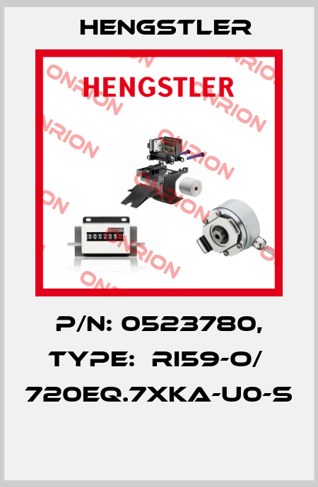 P/N: 0523780, Type:  RI59-O/  720EQ.7XKA-U0-S  Hengstler