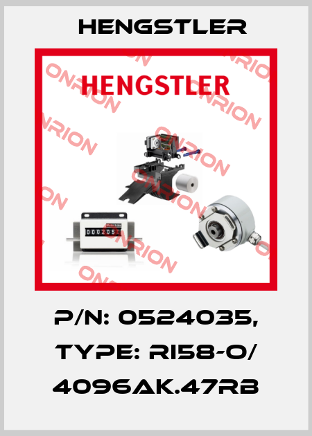 p/n: 0524035, Type: RI58-O/ 4096AK.47RB Hengstler