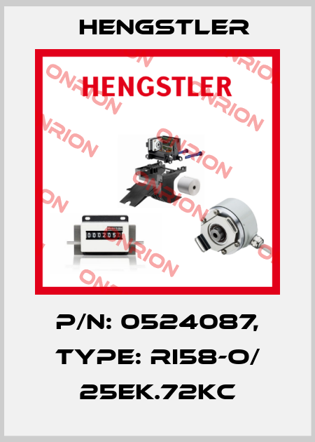 p/n: 0524087, Type: RI58-O/ 25EK.72KC Hengstler