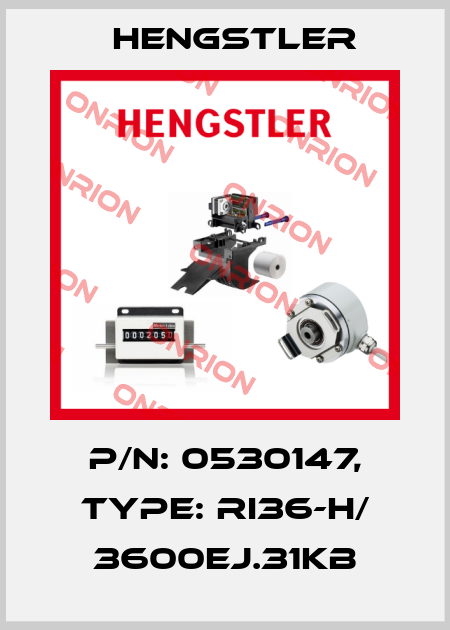 p/n: 0530147, Type: RI36-H/ 3600EJ.31KB Hengstler