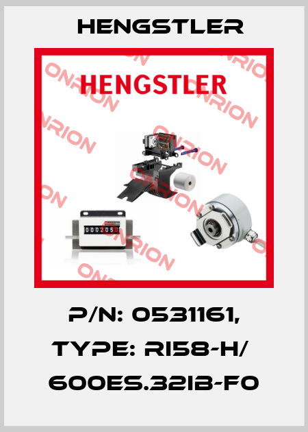p/n: 0531161, Type: RI58-H/  600ES.32IB-F0 Hengstler