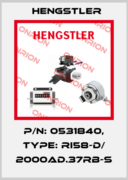 p/n: 0531840, Type: RI58-D/ 2000AD.37RB-S Hengstler