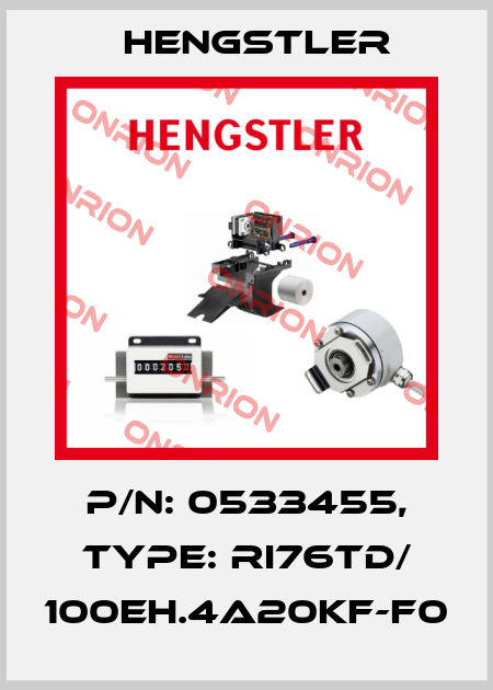 p/n: 0533455, Type: RI76TD/ 100EH.4A20KF-F0 Hengstler