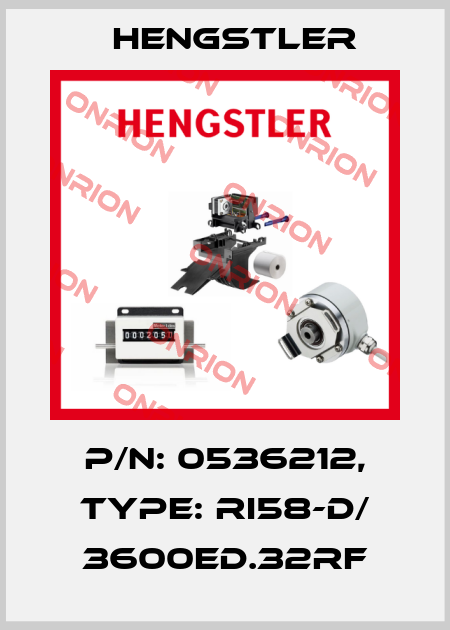 p/n: 0536212, Type: RI58-D/ 3600ED.32RF Hengstler