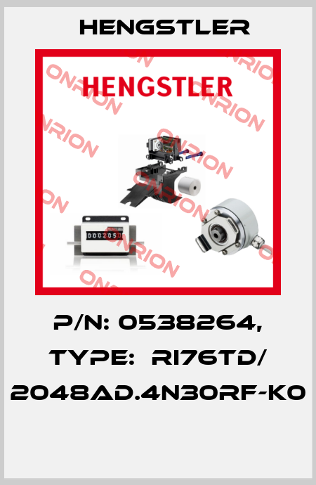 P/N: 0538264, Type:  RI76TD/ 2048AD.4N30RF-K0  Hengstler