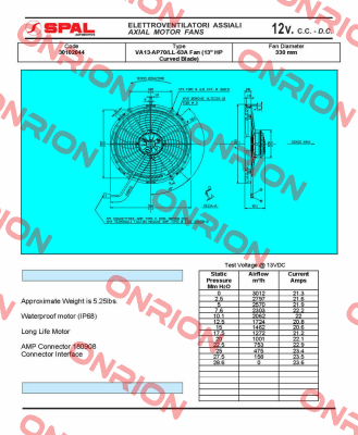 VA13-AP70/LL-63A D330 12V SPAL