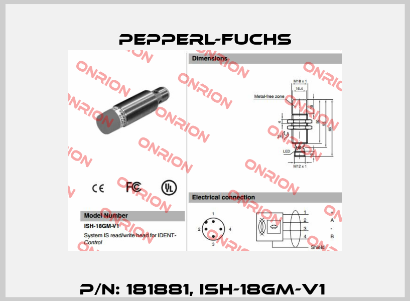 P/N: 181881, ISH-18GM-V1  Pepperl-Fuchs