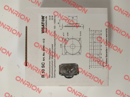 R 10 SC, 4 ohms, item number 2040 visaton