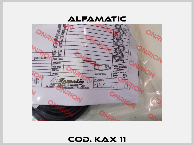 Cod. KAX 11 Alfamatic