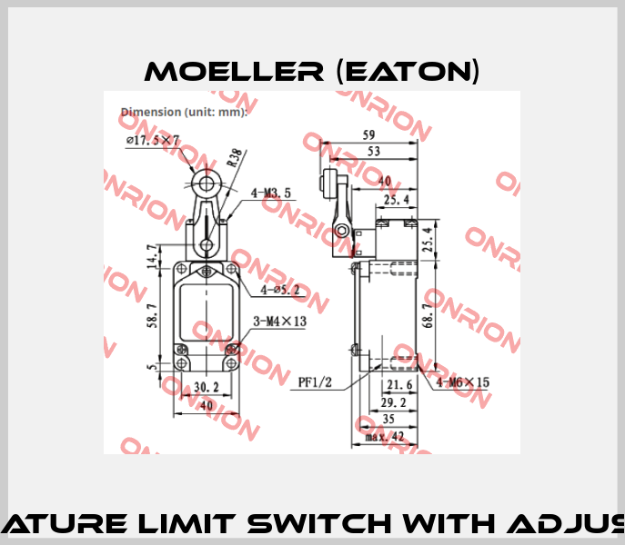 ATO-HTLS-ARL /High Temperature Limit Switch with Adjustable Roller Lever, 350°C Moeller (Eaton)
