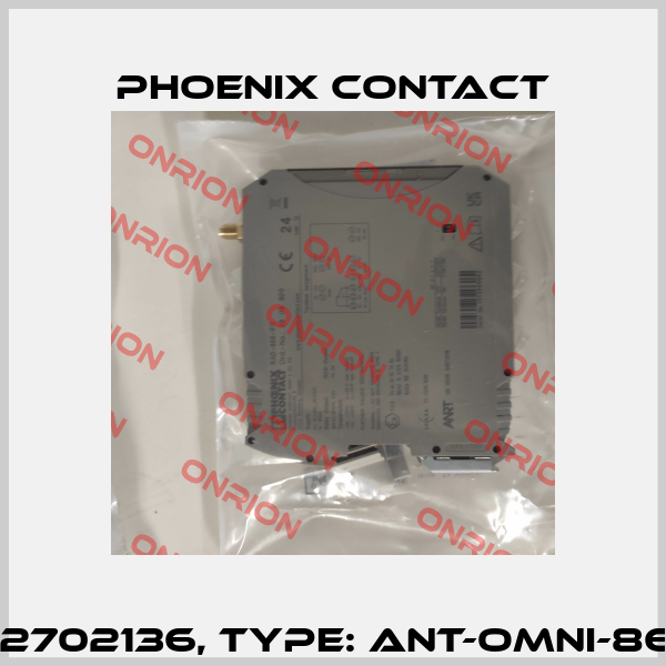 P/N: 2702136, Type: ANT-OMNI-868-01 Phoenix Contact