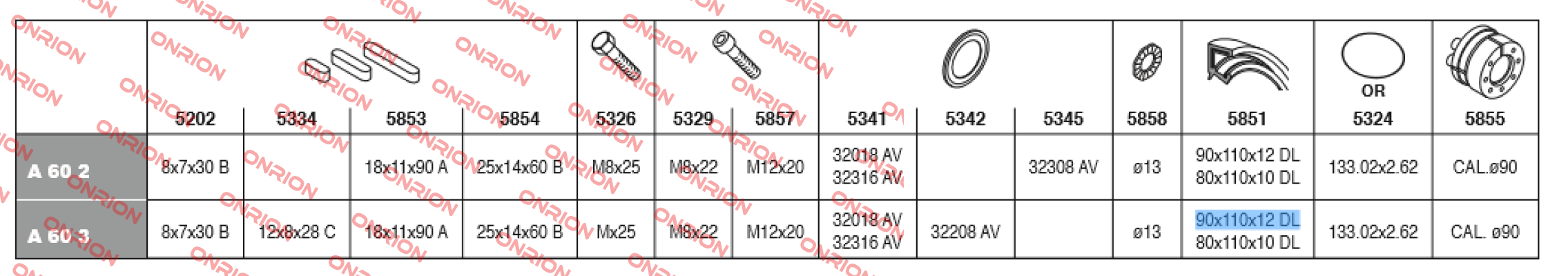 CLB 90X110X12 DL NBR (Code 710308650) Bonfiglioli