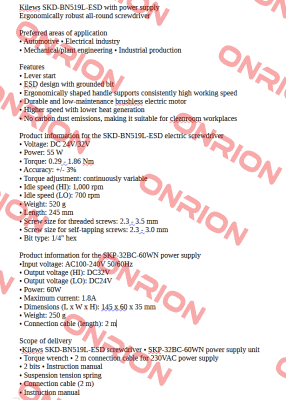 SKD-BN519L-ESD with power supply SKP-32BC-60WN Kilews