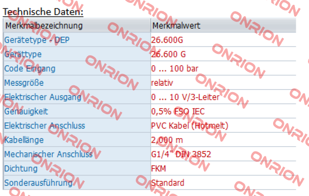 26.600G-1003-R-3-5-TM0-300-1-000 (OEM) Bd Sensors