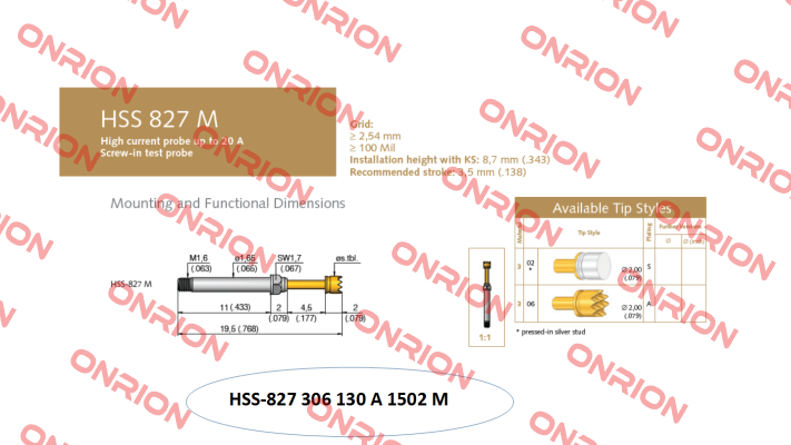 HSS-827 306 130 A 1502 M  Ingun