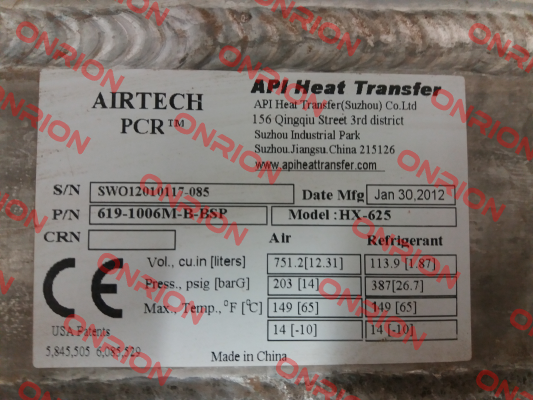 619-1006M-B-BSP OEM API Airtech