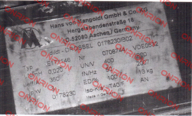 E171146 OEM  Hans von Mangoldt