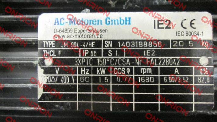 JM 90L-4/HE old code, new code FCA 90 L-4/HE AC Motoren