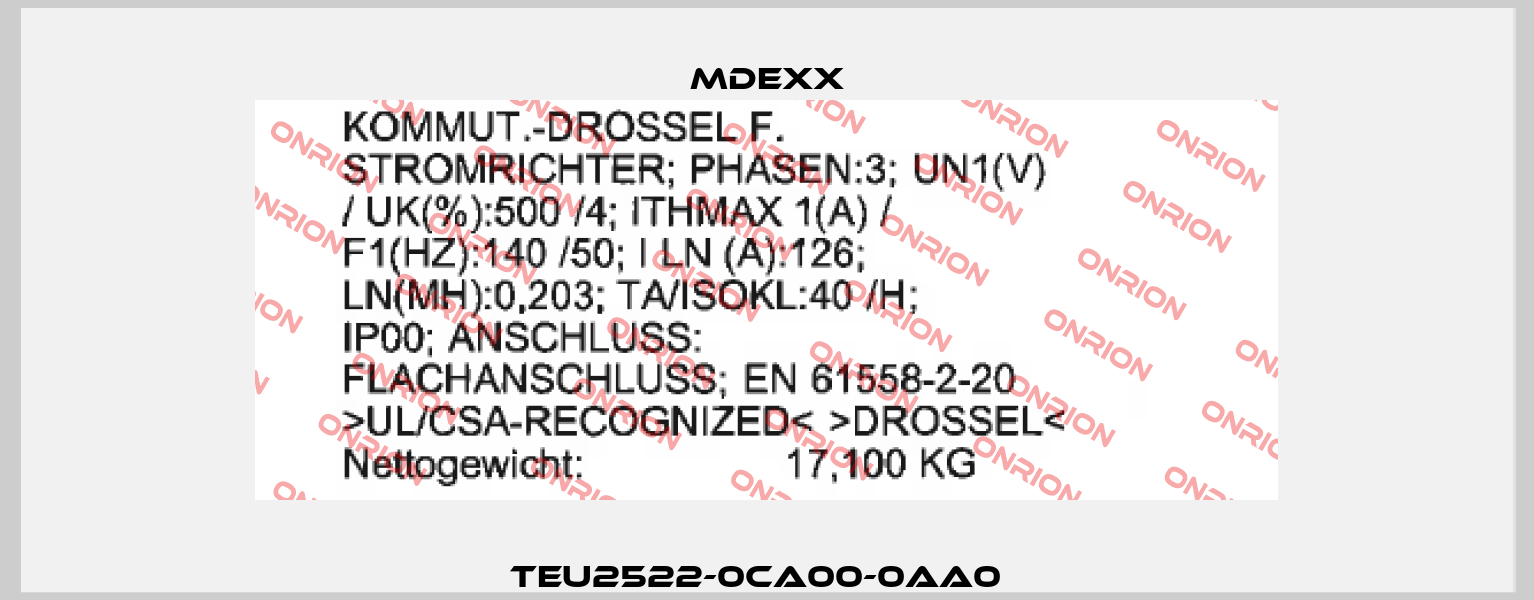 TEU2522-0CA00-0AA0   Mdexx