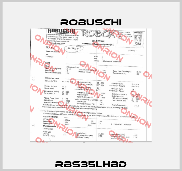 RBS35LHBD Robuschi
