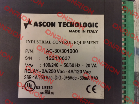 P/N AC-30/301000, SN:1221/0637  Ascon