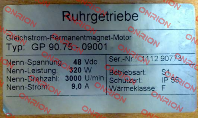 Typ: GP 90.75-09001  Ruhrgetriebe