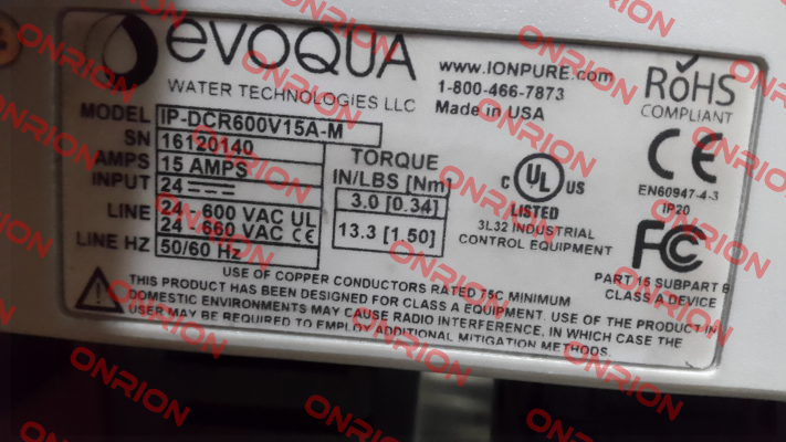 41161000001 Evoqua Water Technologies