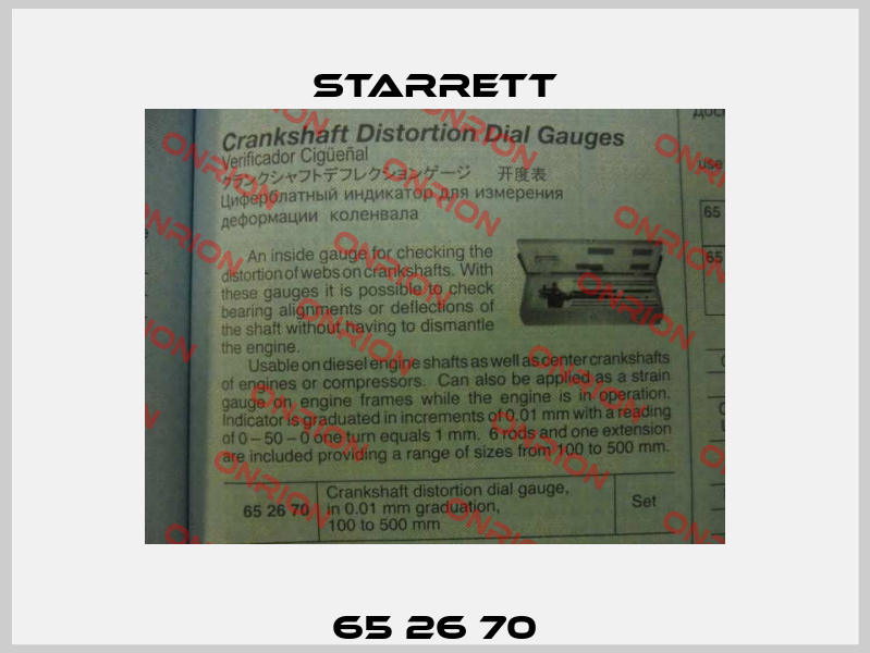 65 26 70 Starrett
