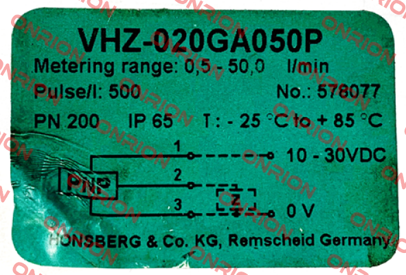 VHZ-020GA050P Honsberg