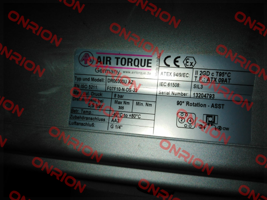 DR00300U AZ S/N: 13204793 Air Torque