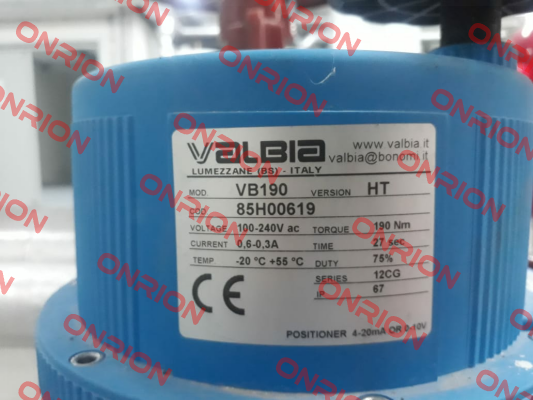 VB190 HT, cod.85H00619 Valbia