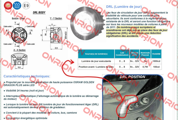 02A00RL- 6807 (DRL 5X2 ) SANEL - Auto Electronic