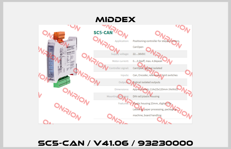 SC5-CAN / V41.06 / 93230000 Middex