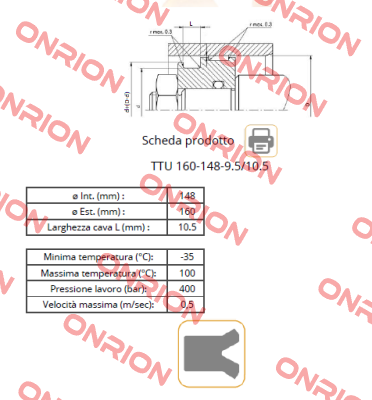TTU 160 148 9.5/10.5 Guarnitec
