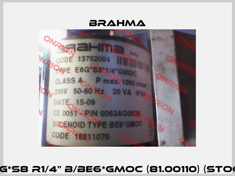 E6G*S8 R1/4" B/BE6*GMOC (81.00110) (stock) Brahma