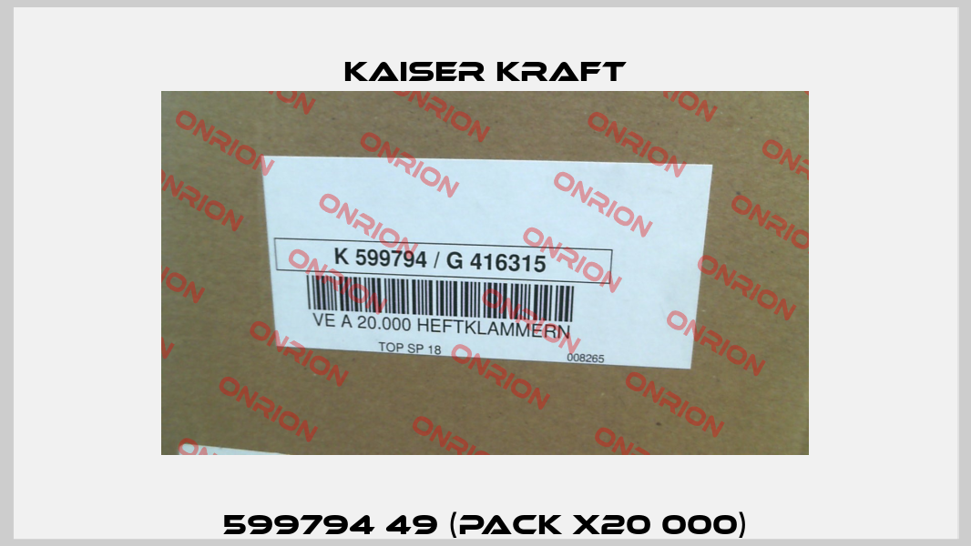 599794 49 (pack x20 000) Kaiser Kraft
