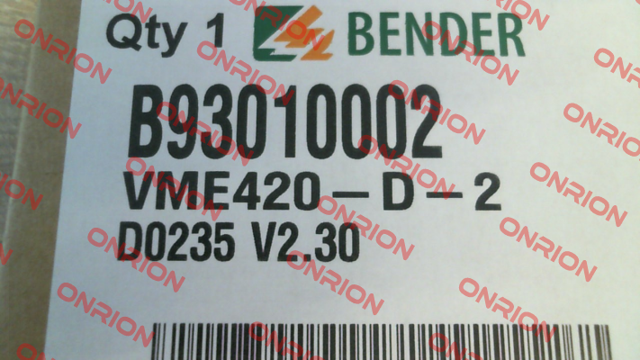 B93010002 / VME420-D-2 Bender