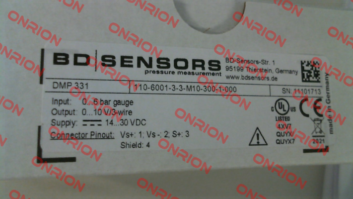 DMP 331 (110-6001-3-3-M10-300-1-000) Bd Sensors