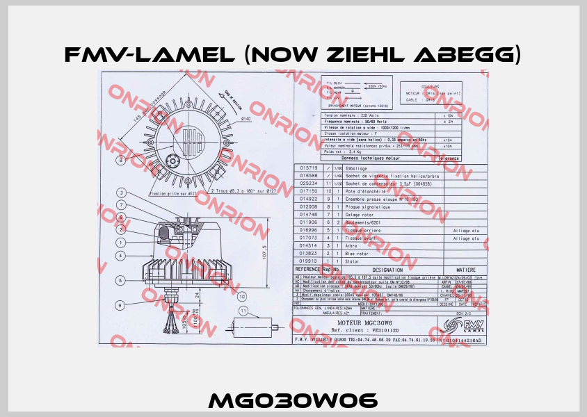 MG030W06 FMV-Lamel (now Ziehl Abegg)