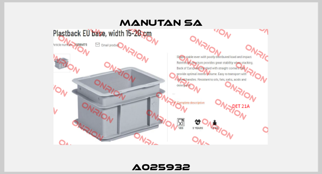 A025932 Manutan SA