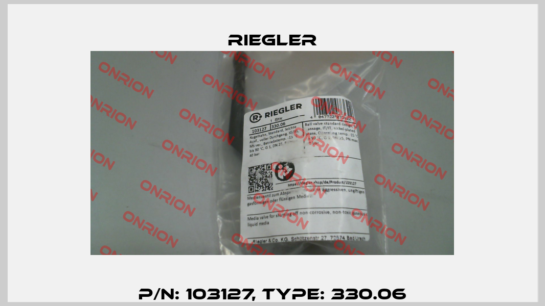 P/N: 103127, Type: 330.06 Riegler