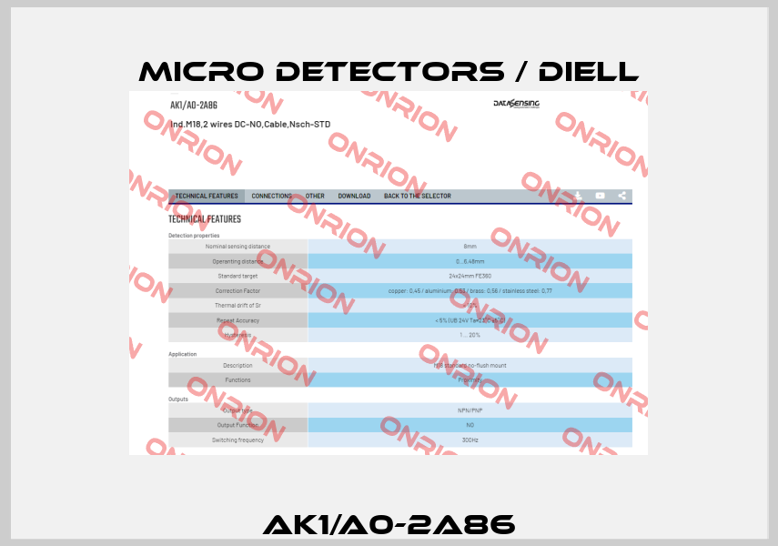 AK1/A0-2A86 Micro Detectors / Diell