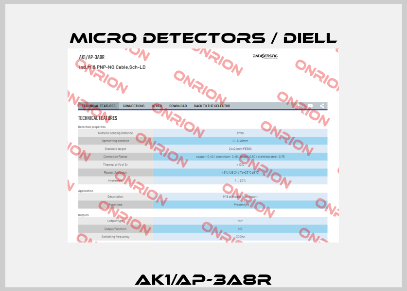 AK1/AP-3A8R Micro Detectors / Diell
